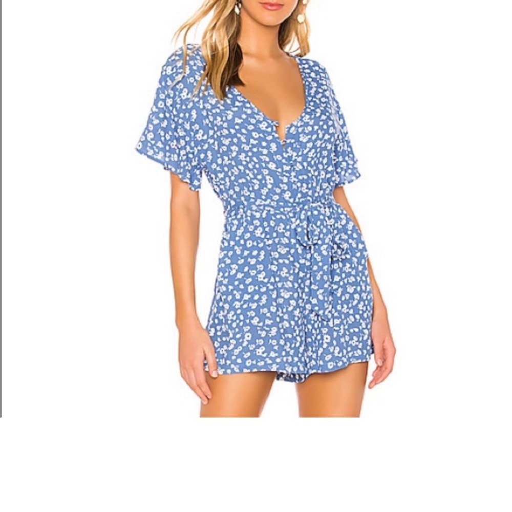 Rails Sophia Romper in Blue Daisies S Causal Summer